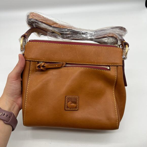 Dooney & Bourke Florentine Leather Allison Crossbody Natural Brown - Picture 1 of 15